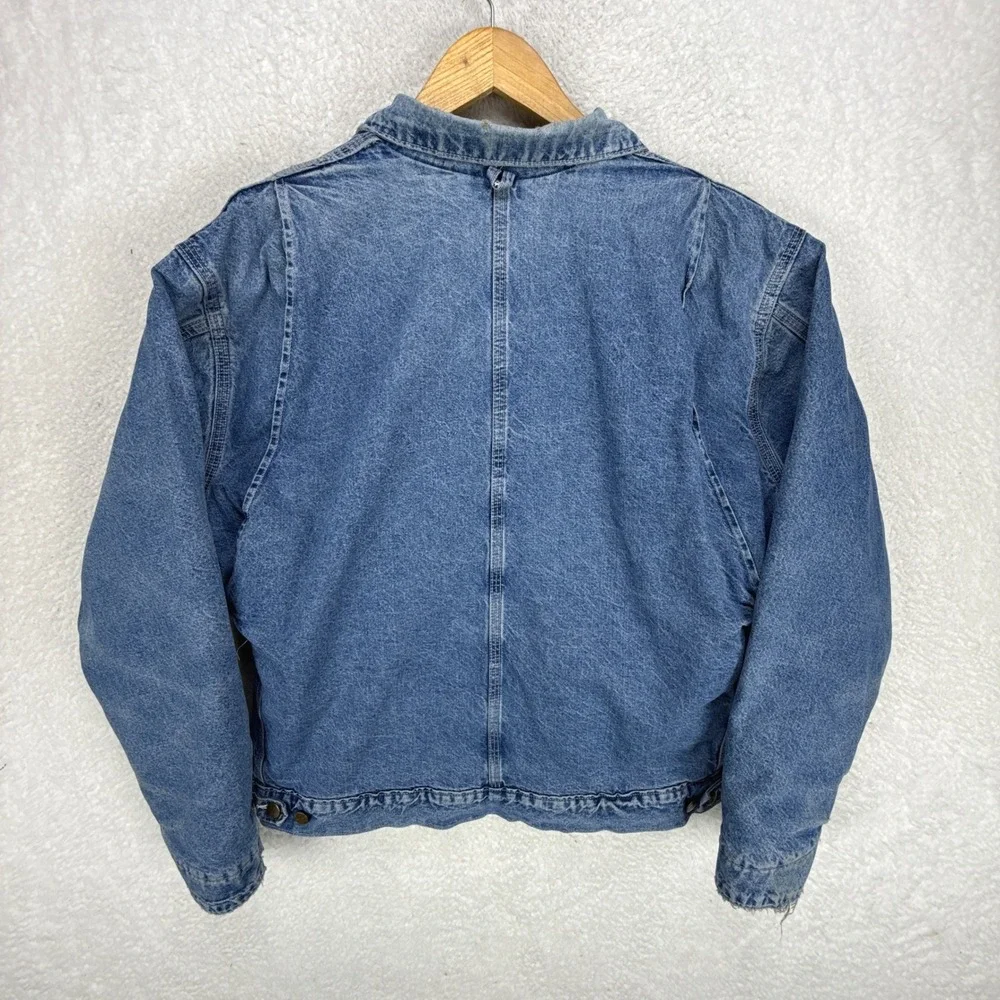 Carhartt Trucker Chore Jacket Aztec Pile Lined Mens Large JP1088 Darkstone Blue - Picture 3 of 16